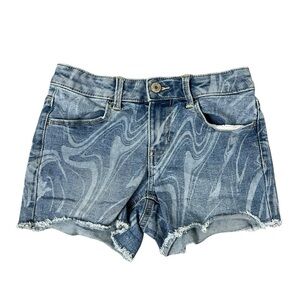 SO Blue Swirl Denim Shorts